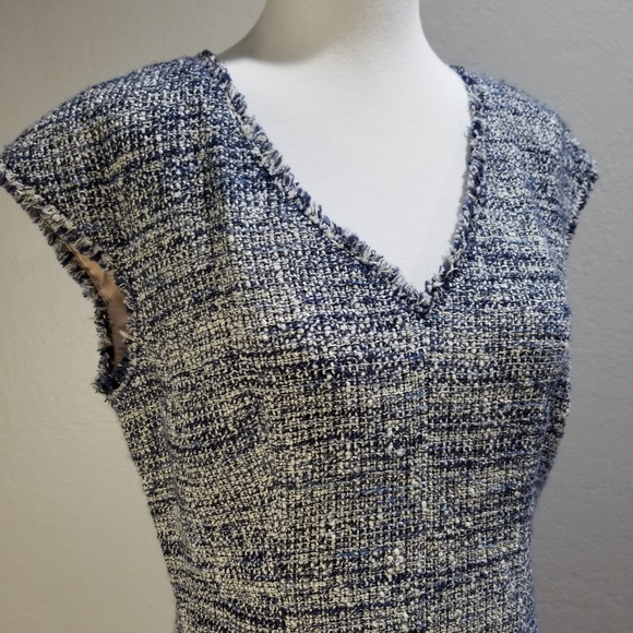 Rebecca Taylor Tweed v-neck A-line mini dress 10 - Picture 9 of 12